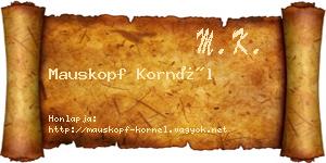 Mauskopf Kornél névjegykártya